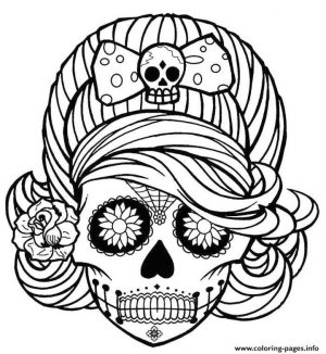 Coloring Pages for Teenage Girl Easy Day of the Dead Makeup