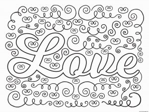 Coloring Pages for Teenage Girl Easy Love Doodle
