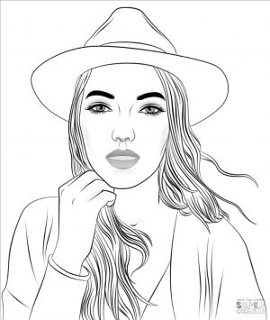 Coloring Pages for Teenage Girl Printable A Portrait of a Woman