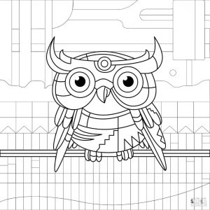 Coloring Pages for Teenage Girl Printable Owl Drawing Industrial Style