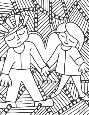 Coloring Pages for Teenage Girl Printable Pop Art Couple