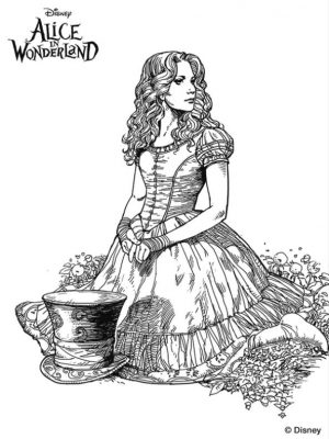 Coloring Pages for Teenage Girl to Print Alice in Wonderland