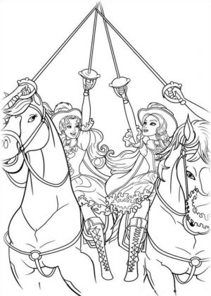 Coloring Pages for Teenage Girl to Print Barbie Musketeers