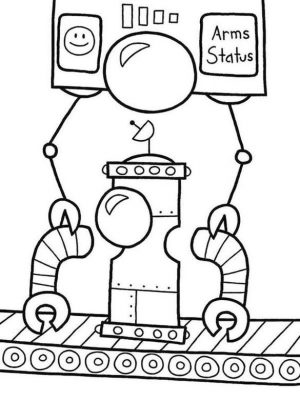 Coloring Pages of A Robot A Robot Being Assembled in Factory