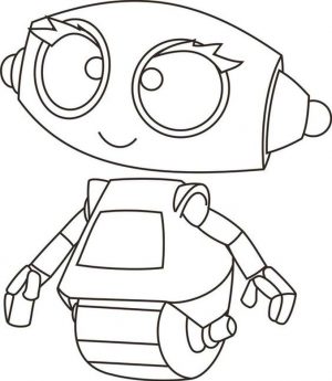 Coloring Pages of A Robot Little Robot with Uni Wheel