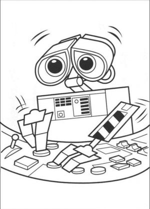 Coloring Pages of A Robot Wall E from Disney