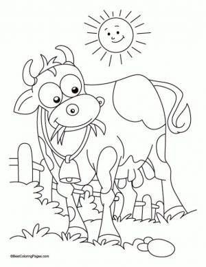 Cow Coloring Pages Printable Cartoon Cow Sunbathing