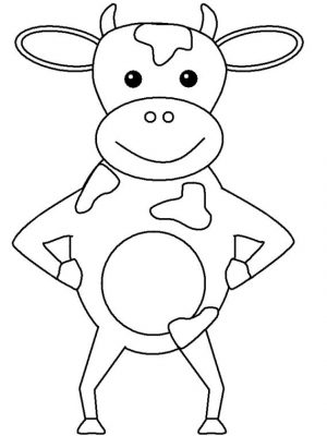Cow Coloring Pages for Preschoolers Cow Standing Proudly