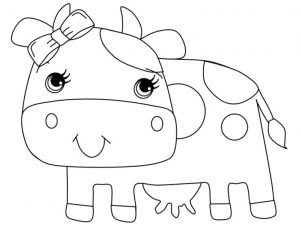 Cow Coloring Pages for Preschoolers Cute Little Baby Cow