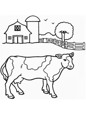 Cow Coloring Pages for Preschoolers Simple Cow Drawing in a Farm