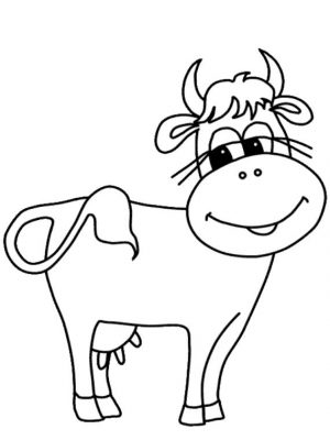 Cow Coloring Pages for Preschoolers Smiling Friendly Cow