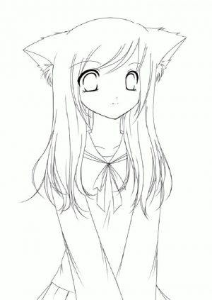Cute Anime Girl Coloring Pages kl73