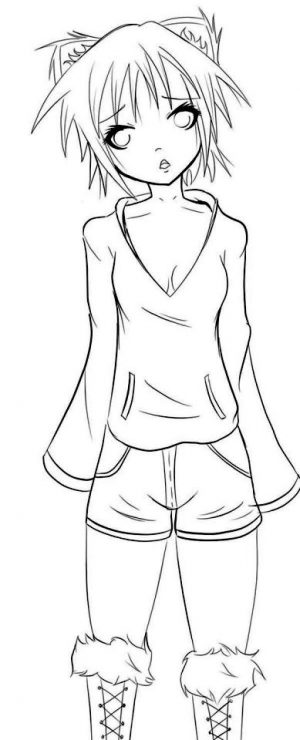 Cute Anime Girl Face Coloring Pages Free Printable cn46