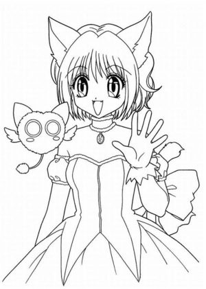Cute Anime Girl Face Coloring Pages Free Printable hi51