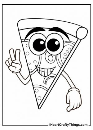 Cute Pizza Coloring Pages Cool Pizza Cartoon