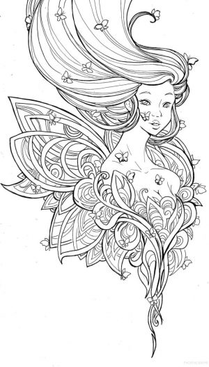 Cute and Hard Coloring Pages Butterfly Fairy