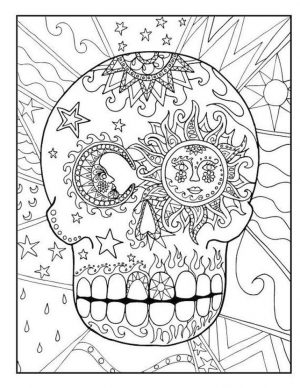 Day of the Dead Coloring Pages – Hard Coloring for Adults – 63fc1