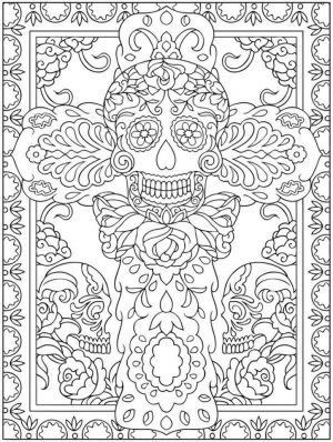 Day of the Dead Coloring Pages – Hard Coloring for Adults – tc3av
