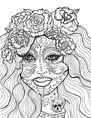 Day of the Dead Coloring Pages – Hard Coloring for Adults – ycv21