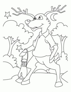 Deer Coloring Pages Online Cartoon Deer Standing Up