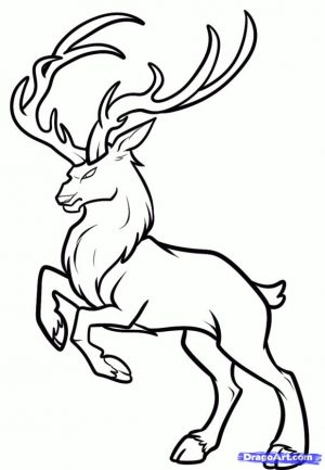 Deer Coloring Pages for Kids Angry Deer