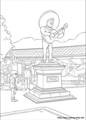 Disney Coco Coloring Pages Free Ernesto Statue