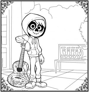 Disney Coco Coloring Pages Printable Miguels Mask