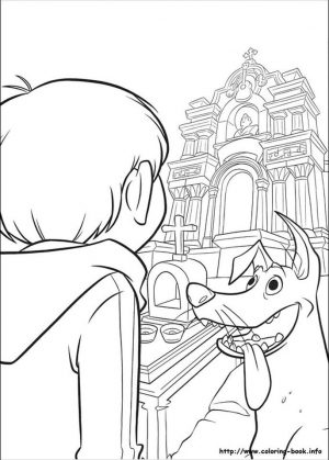 Disney Coco Coloring Pages for Kids Visiting Ernesto