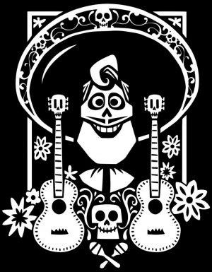 Disney Coco Coloring Pages to Print Ernesto Smiling Happily
