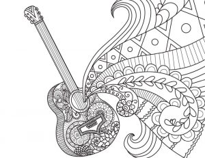 Disney Coco Coloring Pages to Print Miguels Guitar Doodle