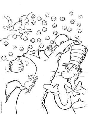 Dr. Seuss Cat In The Hat Coloring Pages Free Printable 0vbh