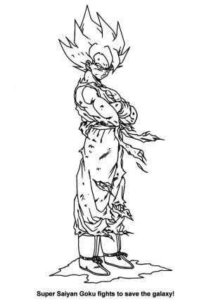 Dragon Ball Goku Coloring Pages Goku after Great Battle