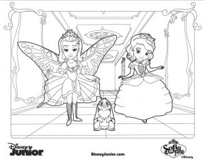 Dsiney Junior Princess Amber and Sofia the First Coloring Pages