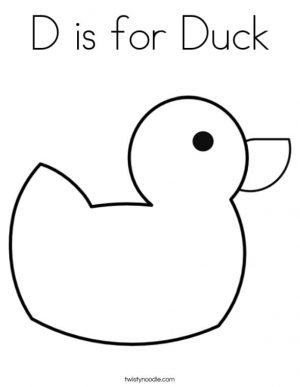 Duck Coloring Pages D Is for Duck Printable for Preschoolers
