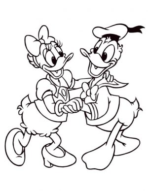 Duck Coloring Pages Donald Duck and Daisy Duck