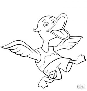 Duck Coloring Pages Funny Cartoon Duck