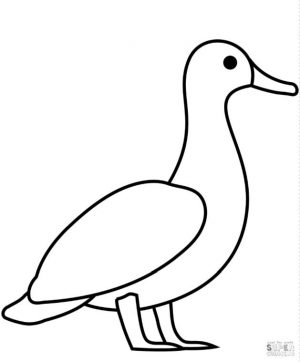 Duck Coloring Pages Simple Duck Printable for Preschoolers