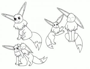 Eevee Pokemon Coloring Pages for Kids 3bh4