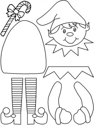 Elf on the Shelf Coloring Pages Free Christmas Elf Craft Printable
