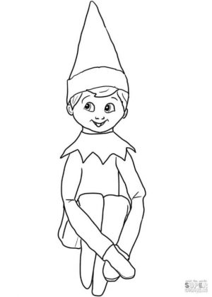 Elf on the Shelf Coloring Pages to Print Christmas Elf on the Shelf