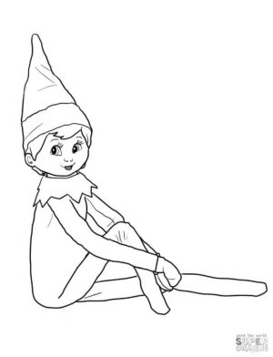 Elf on the Shelf Coloring Pages to Print Cute Elf on the Shelf Girl