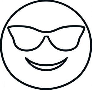 Emoji Coloring Pages Black and White Cool Face Emoji