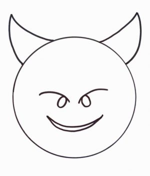 Emoji Coloring Pages Cute Devil Emoji