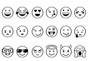 Emoji Coloring Pages Cute Lots of Smiley Faces