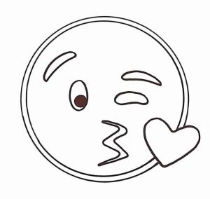 Emoji Coloring Pages Cute Sweetest Kiss for You