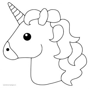 Emoji Coloring Pages Unicorns Head