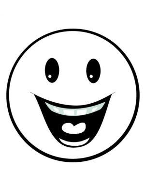 Emoji Coloring Pages Wide Smile Means Super Happy