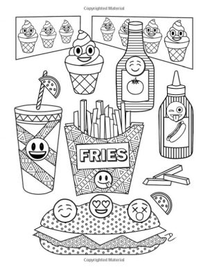 Emoji Coloring Pages for Adults Fast Food Arts