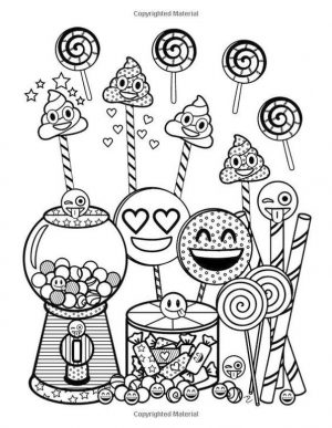 Emoji Coloring Pages for Adults Sweets and Lollipop