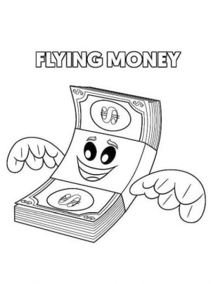 Emoji Movie Coloring Pages Printable Flying Money
